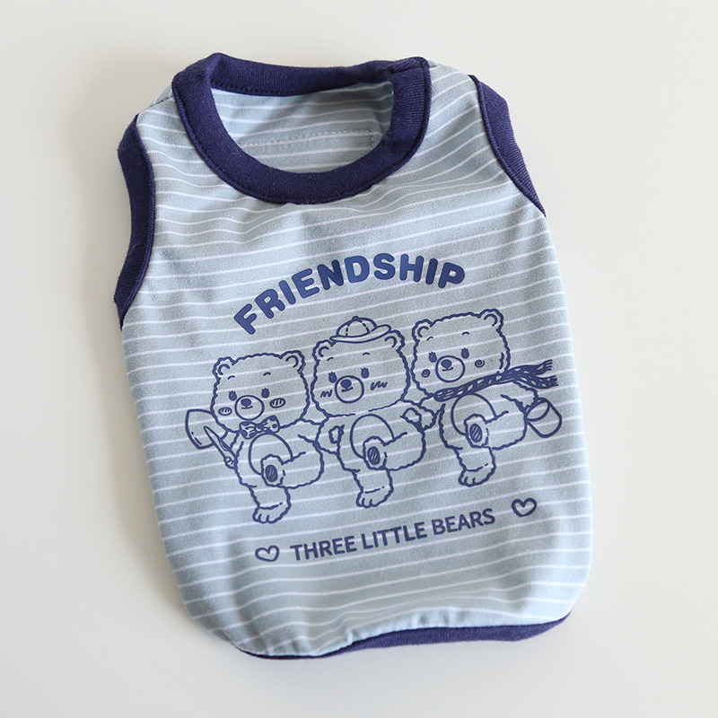 Pet Cotton Vest Three Bears Graphic Design
