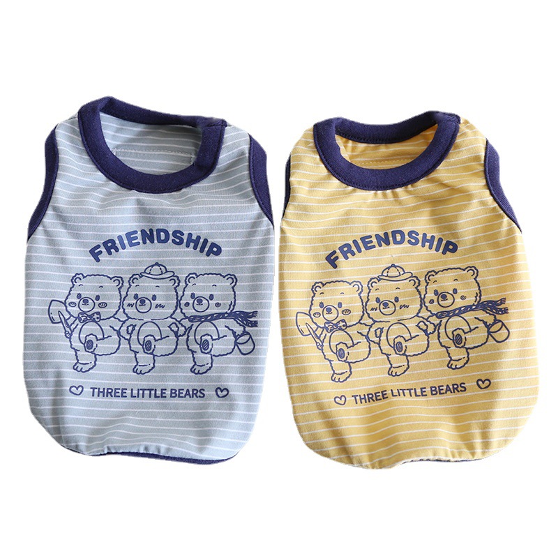 Pet Cotton Vest Three Bears Graphic Design