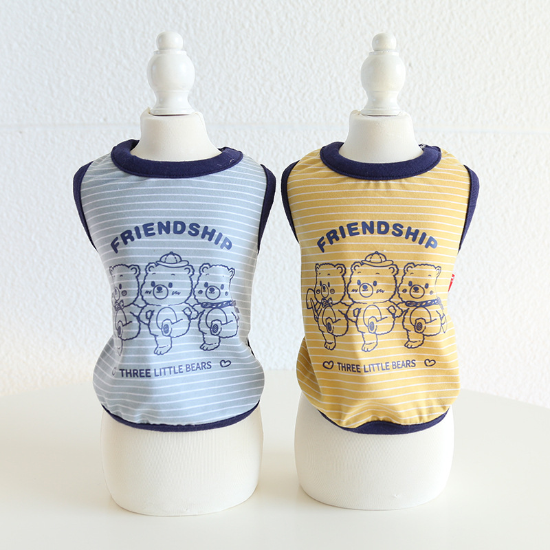 Pet Cotton Vest Three Bears Graphic Design