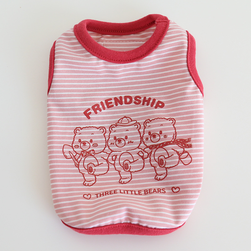 Pet Cotton Vest Three Bears Graphic Design