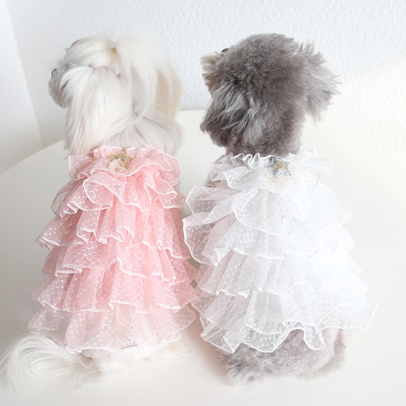Pet Star Dress Layered Ruffle Skirt