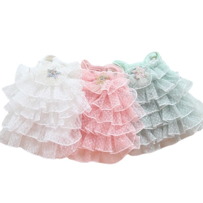 Pet Star Dress Layered Ruffle Skirt 01