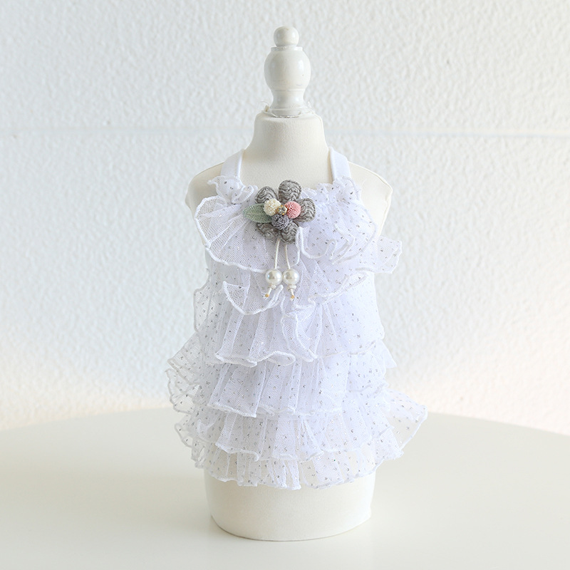 Pet Wedding Dress Layered Ruffle Hem