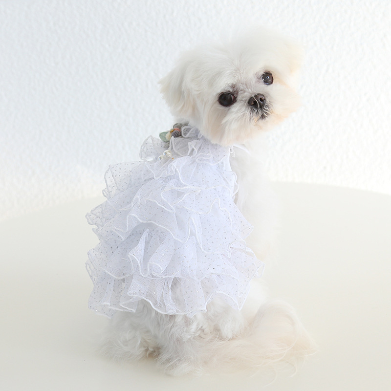 Pet Wedding Dress Layered Ruffle Hem