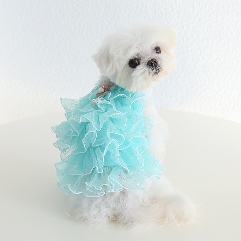 Pet Wedding Dress Layered Ruffle Hem