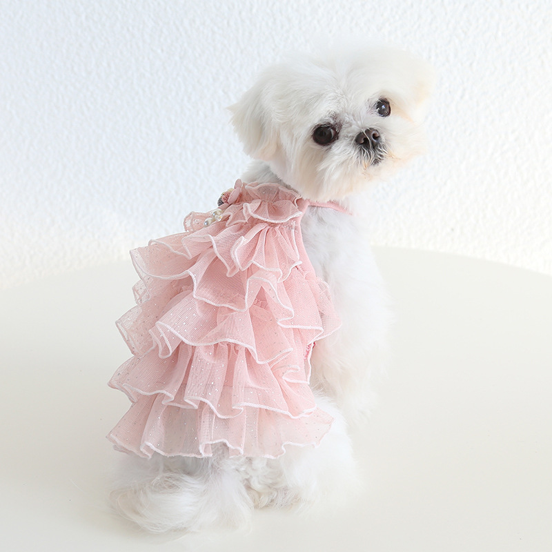 Pet Wedding Dress Layered Ruffle Hem