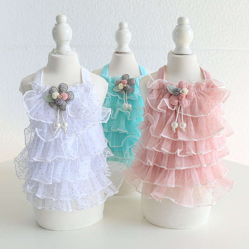 Pet Wedding Dress Layered Ruffle Hem
