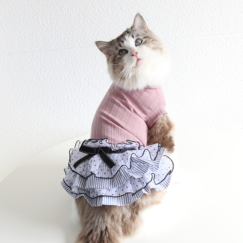 Pet Lace Cake Dress Tiered Skirt