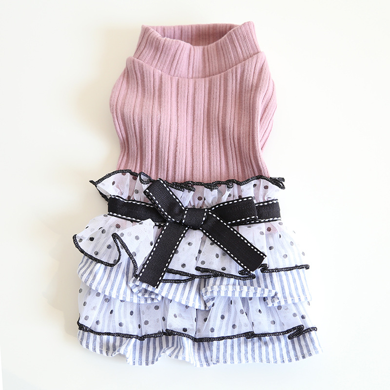 Pet Lace Cake Dress Tiered Skirt