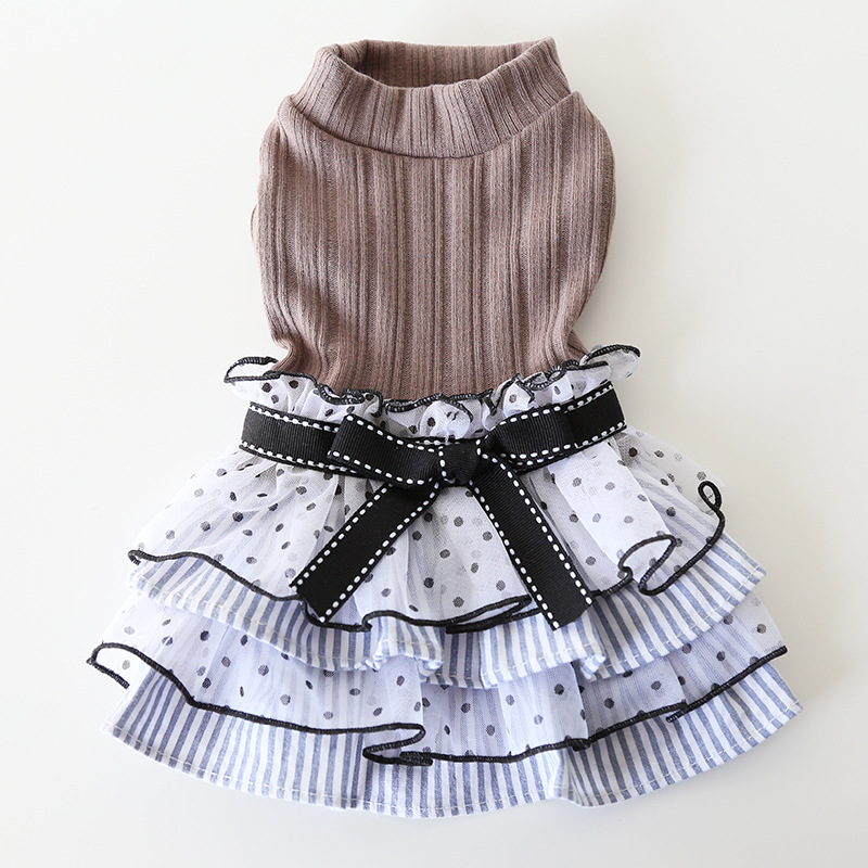 Pet Lace Cake Dress Tiered Skirt
