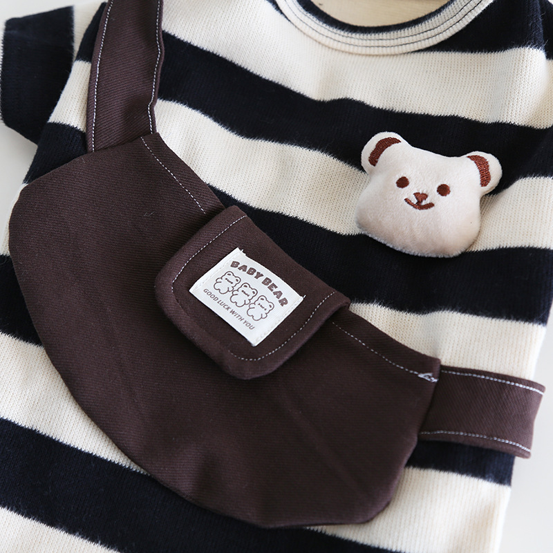 Pet Hoodie Stripe Pattern Bear Backpack Design