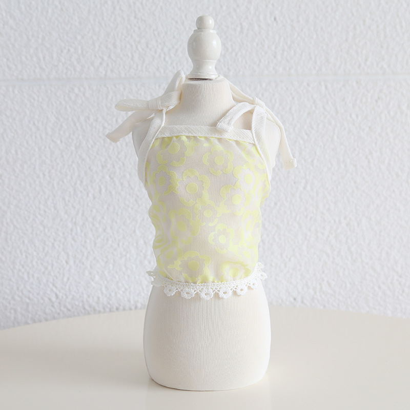 Pet Mesh Vest Bow Tie Lace Trim