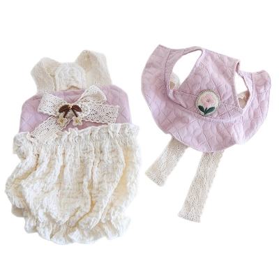 Pet Princess Dress Lace Bow Bloom Skirt 01