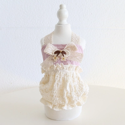 Pet Princess Dress Lace Bow Bloom Skirt 02