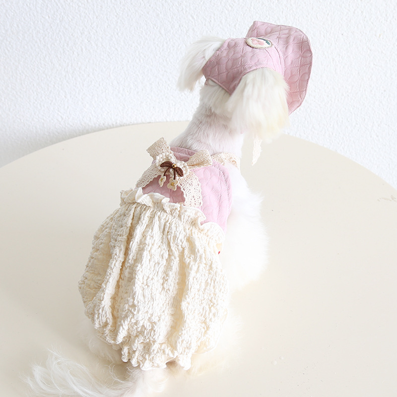Pet Princess Dress Lace Bow Bloom Skirt