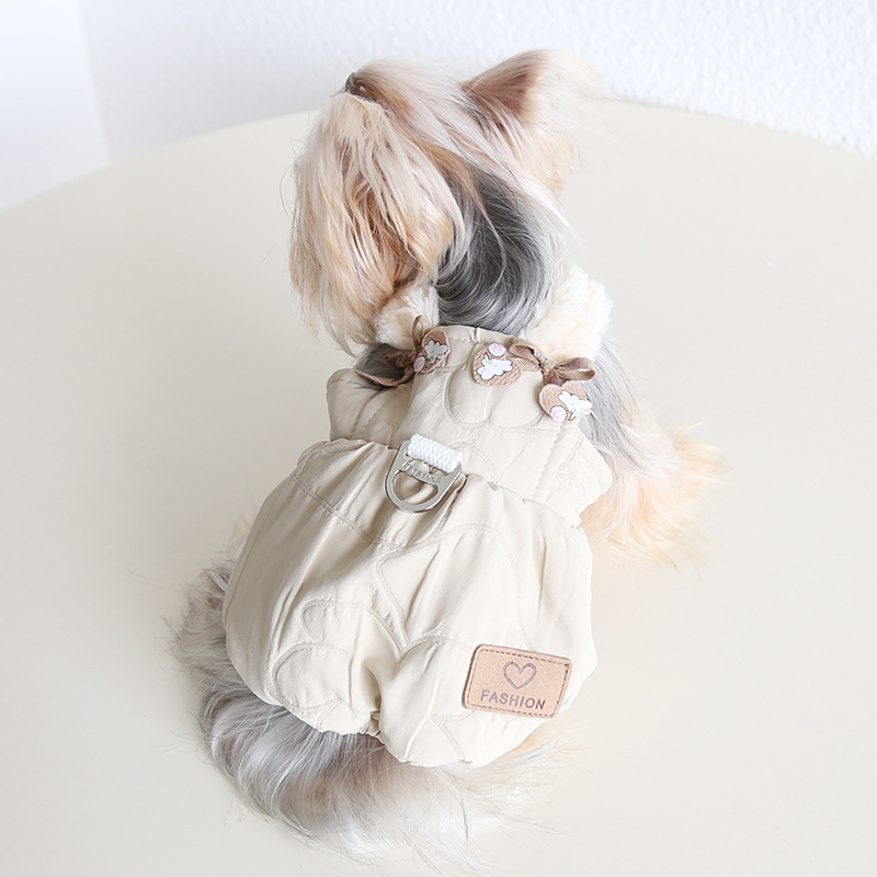 Pet Romper Bunny Ear Floral Applique Design