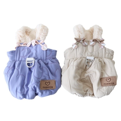 Pet Romper Bunny Ear Floral Applique Design 01