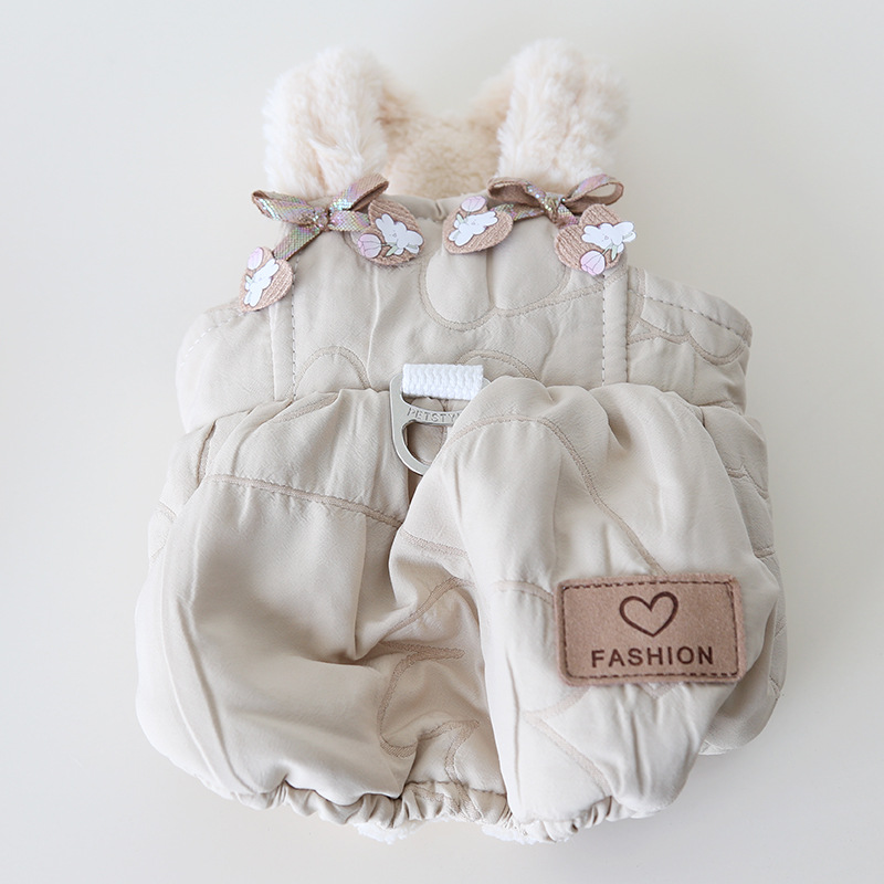 Pet Romper Bunny Ear Floral Applique Design
