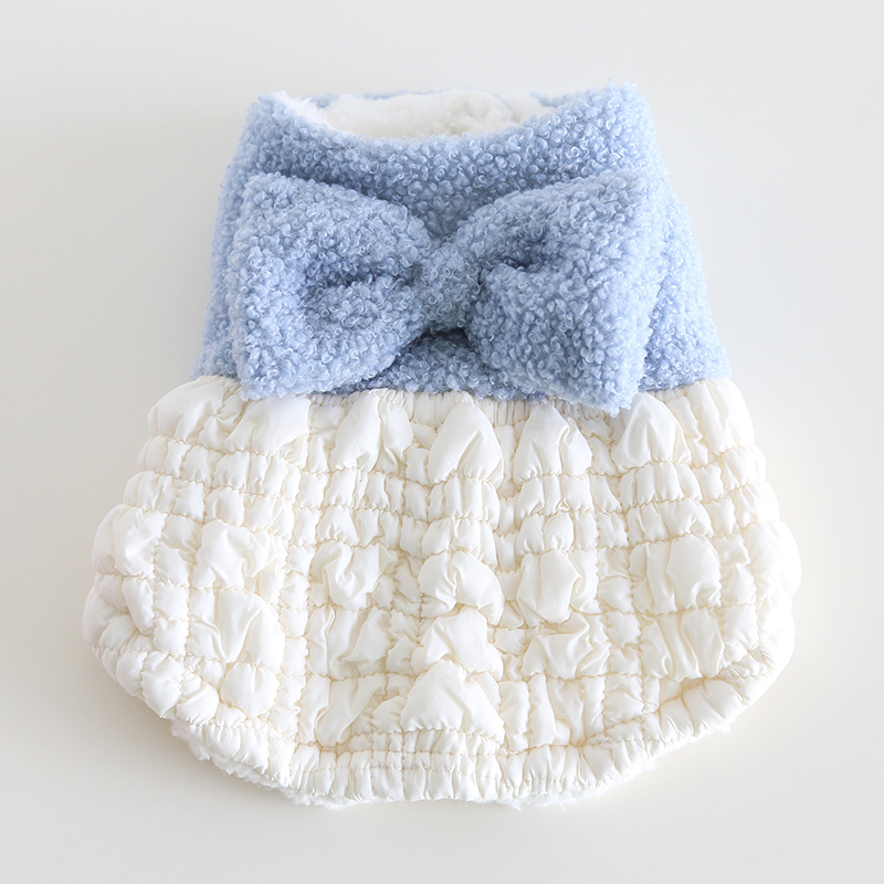 Pet Plush Dress Big Bow Quilted Skirt