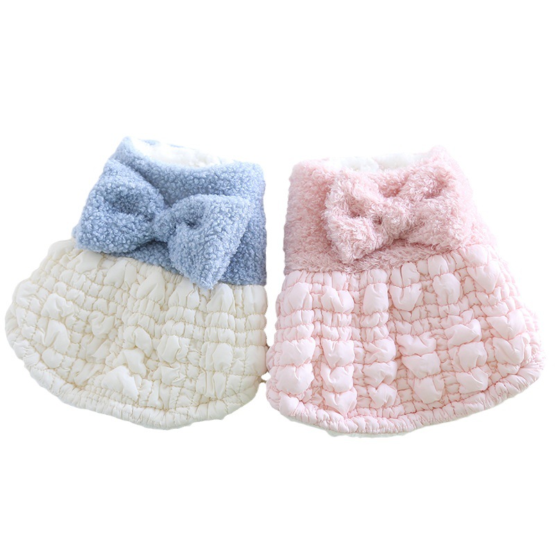 Pet Plush Dress Big Bow Quilted Skirt