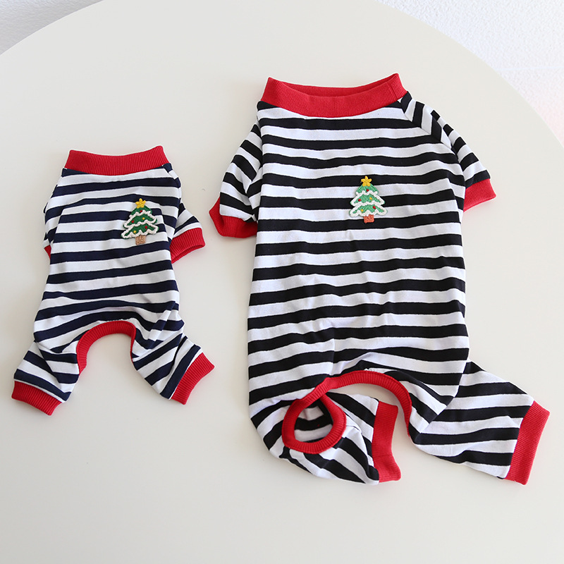 Pet Striped Pajama Four Legs Christmas Tree