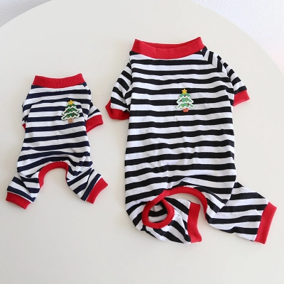Pet Striped Pajama Four Legs Christmas Tree 02