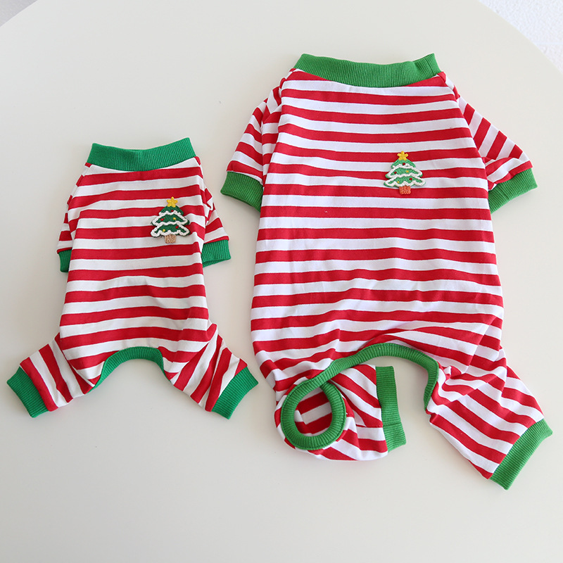 Pet Striped Pajama Four Legs Christmas Tree