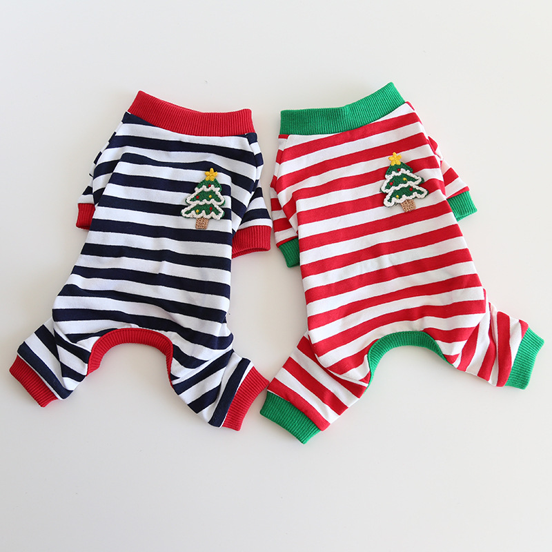 Pet Striped Pajama Four Legs Christmas Tree