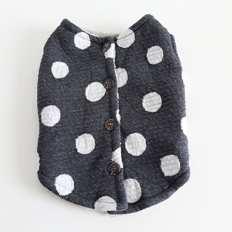 Pet Dot Pattern Knit Vest Four Buttons