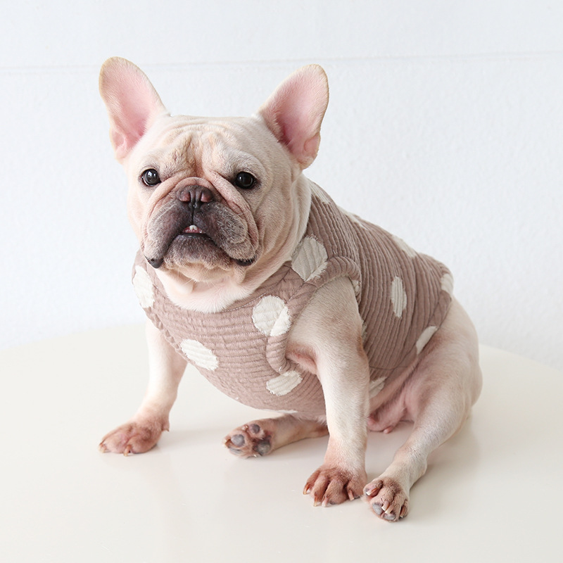 Pet Dot Pattern Knit Vest Four Buttons