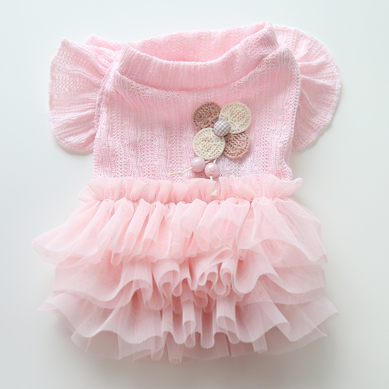 Pet Wedding Dress Lace Top Tulle Skirt