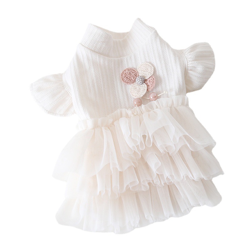 Pet Wedding Dress Lace Top Tulle Skirt