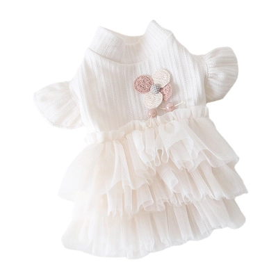Pet Wedding Dress Lace Top Tulle Skirt 01
