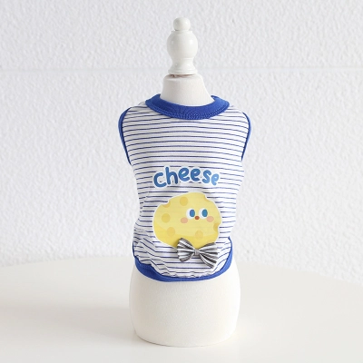 Pet Cheese Print Vest Bow Tie Collar 02