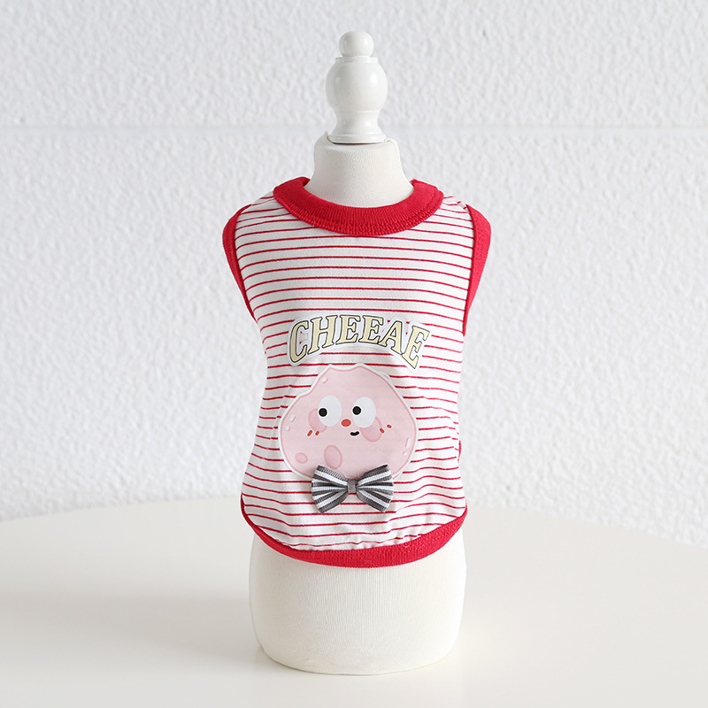 Pet Cheese Print Vest Bow Tie Collar