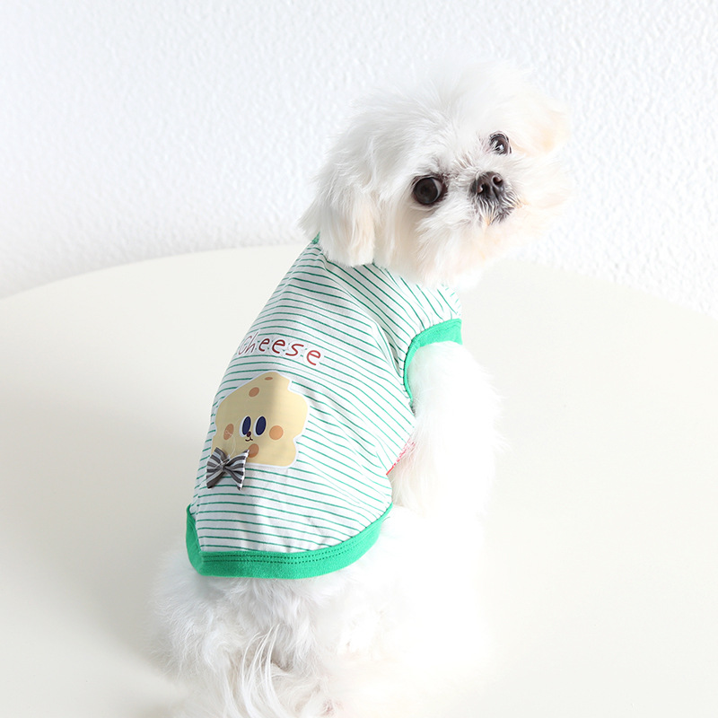 Pet Cheese Print Vest Bow Tie Collar