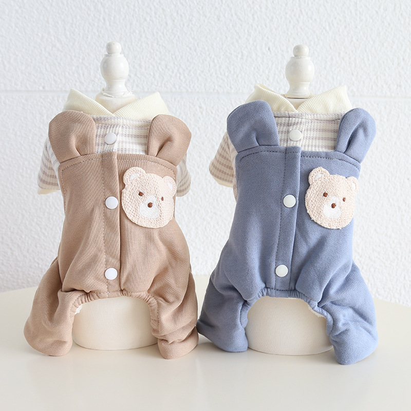 Pet Bear Ears Stripe Shirt Four Legs