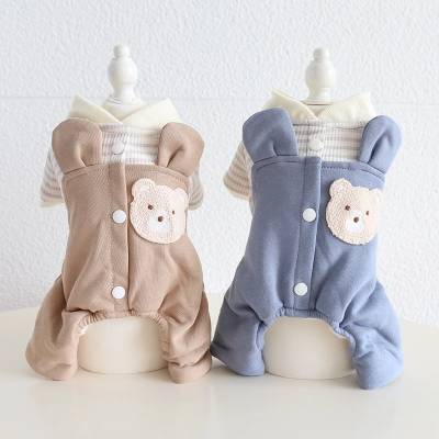 Pet Bear Ears Stripe Shirt Four Legs 02