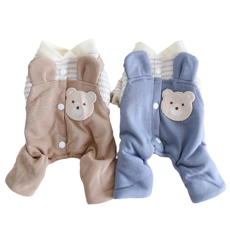 Pet Bear Ears Stripe Shirt Four Legs