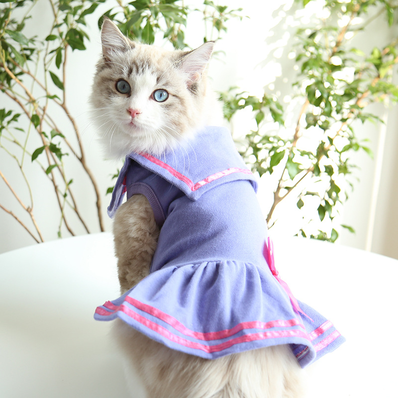 Pet Collar Dress Bow Tie Tiered Skirt