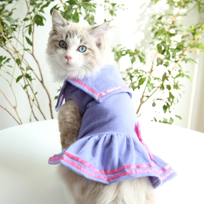 Pet Collar Dress Bow Tie Tiered Skirt 02