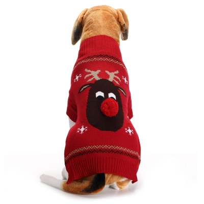 Pet Reindeer Knit Sweater Christmas Holiday Design 01