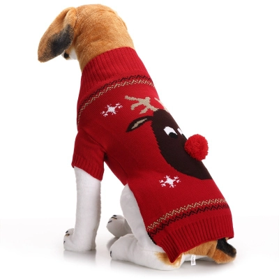 Pet Reindeer Knit Sweater Christmas Holiday Design 02