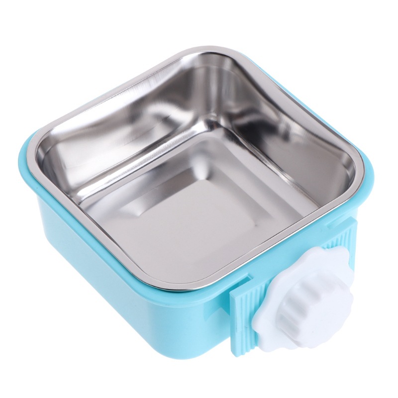 Pet Stainless Steel Bowl Cage Mount Feeder