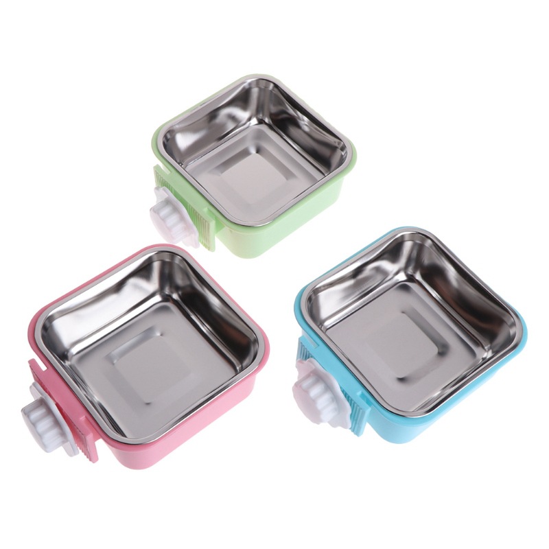 Pet Stainless Steel Bowl Cage Mount Feeder