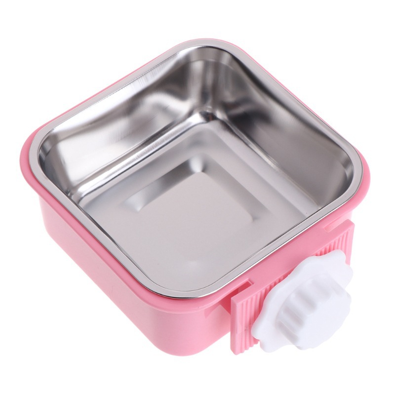 Pet Stainless Steel Bowl Cage Mount Feeder