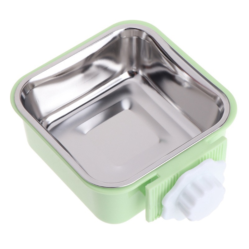 Pet Stainless Steel Bowl Cage Mount Feeder