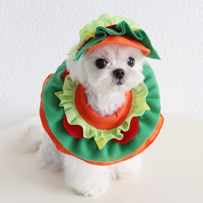 Pet Costume Hat Bandana Set Party Dress 02