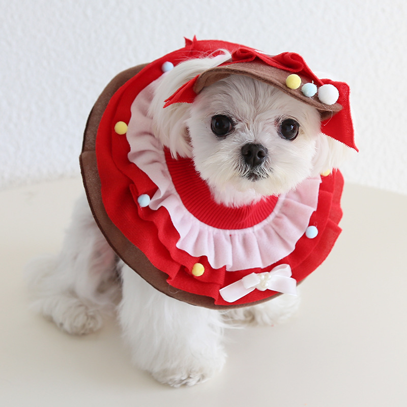 Pet Costume Hat Bandana Set Party Dress