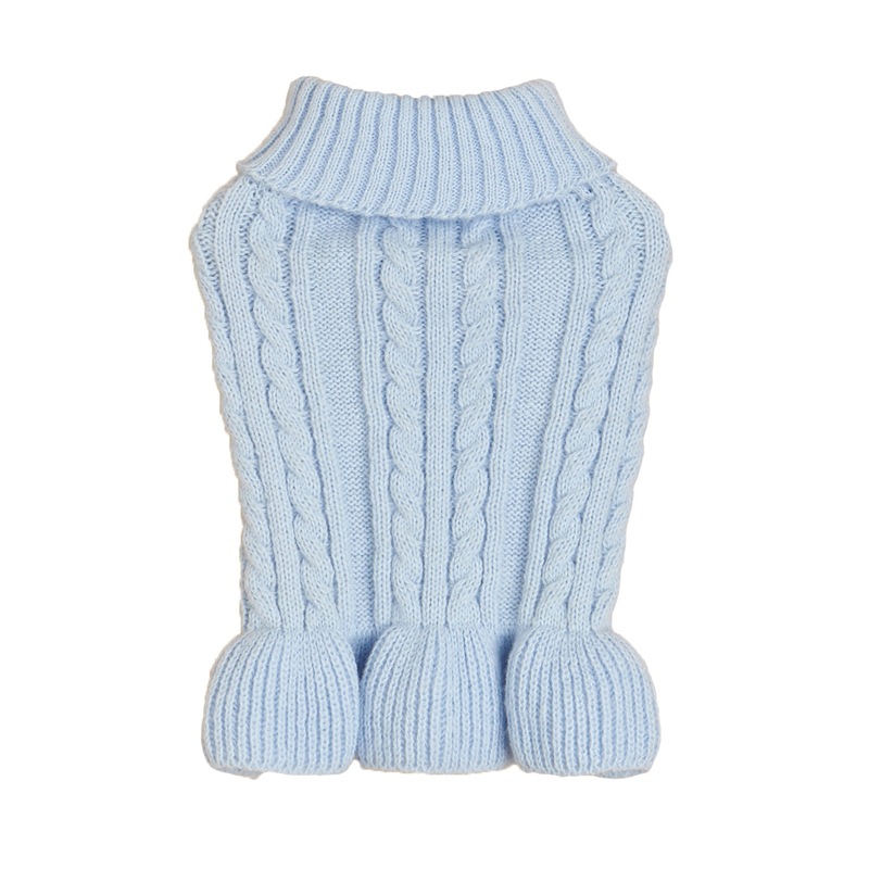 Pet Knit Sweater Cable Pattern High Neck Design